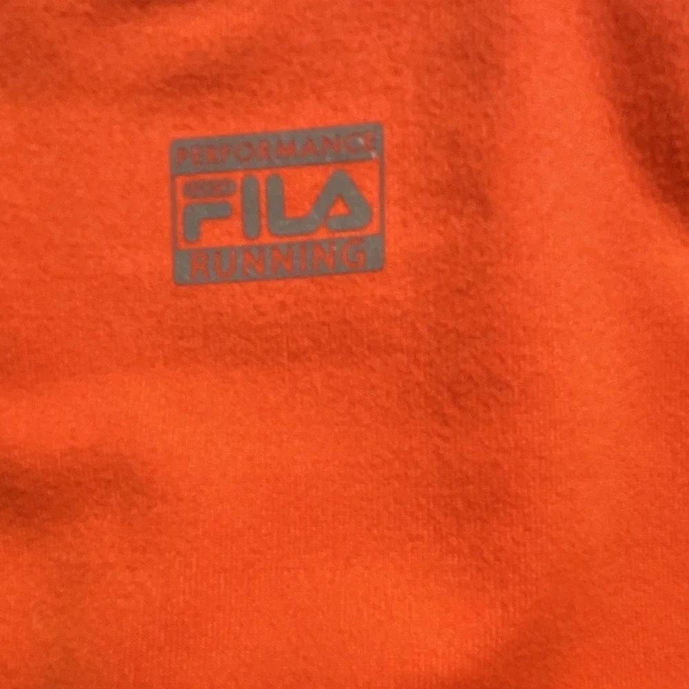 FILA Sport Men's Athletic Fit Orange 1/4 Zip Mock Neck L/S Running Top S